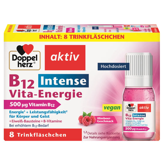 Doppelherz Nahrungsergänzungsmittel aktiv Intense B12 Vita-Energie Himbeere flüssig 8 St./Pack.