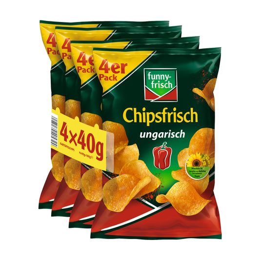 funny-frisch Chips ungarisch 4 x 40 g/Pack.