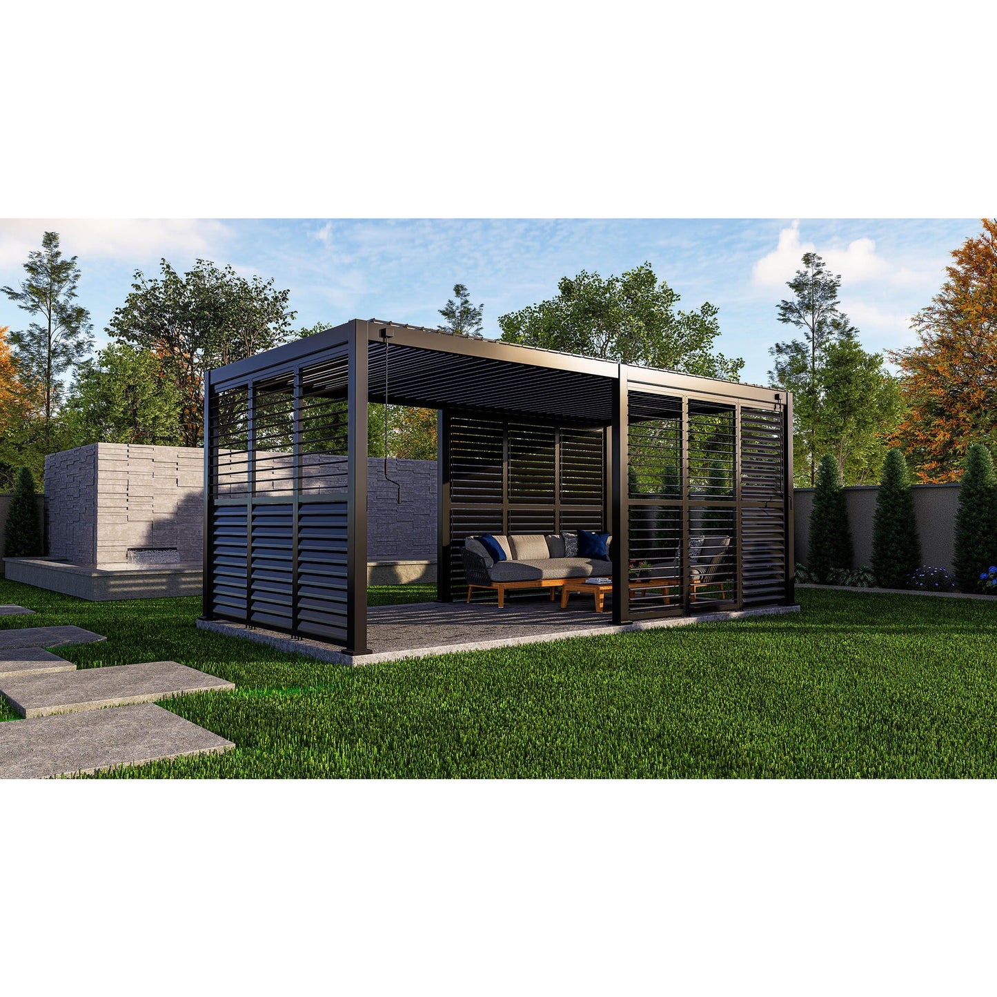 BEST Zubehör Terrassenüberdachung Shutter Seitenwand Best Terrassenüberdachung Cadiz 49936050 , 49953050, 49972050 113 x 229 x 5 cm (B x H x T) Aluminium anthrazit