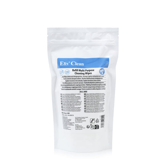 Elix Clean Reinigungstuch Refill Bildschirme, Oberflächen, Tastaturen, Telefon, Kopierer, Maus, Drucker, Mobiltelefon feucht nicht nachfüllbar Vlies 100 St./Pack.