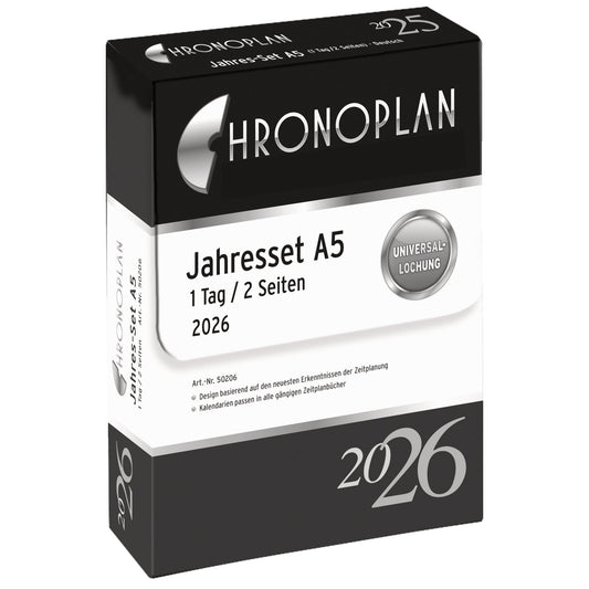 Chronoplan Einlage Kalender 2026 DIN A5 1 Tag/2 Seiten