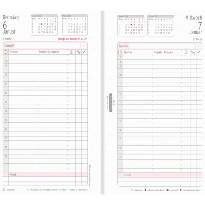 Chronoplan Einlage Kalender 2026 Midi 1 Tag/1 Seite