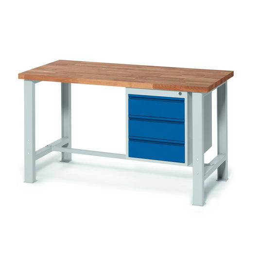 Unterbaucontainer WS Profi System Werkbank WS PROFI SYSTEM 460 x 530 x 600 mm (B x H x T) 3 Schubladen Stahl enzianblau