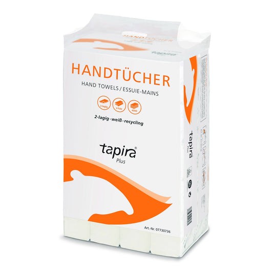 tapira Papierhandtücher Plus 24 x 23 cm (B x L) Papier, 100 % recycelt weiß 20 x 200 Bl./Pack.