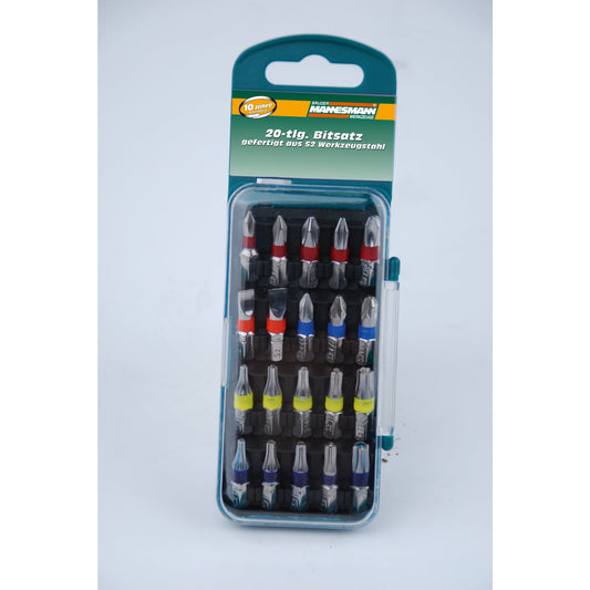BRÜDER MANNESMANN Bit-Set 20 Teile mit Farbkodierung Chrom-Vanadim-Stahl