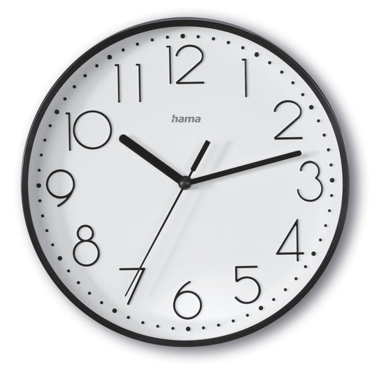 Hama Wanduhr Salina 22 x 3,5 cm (Ø x T) ohne automatische Sommer-/Winterzeitumstellung Kunststoff schwarz