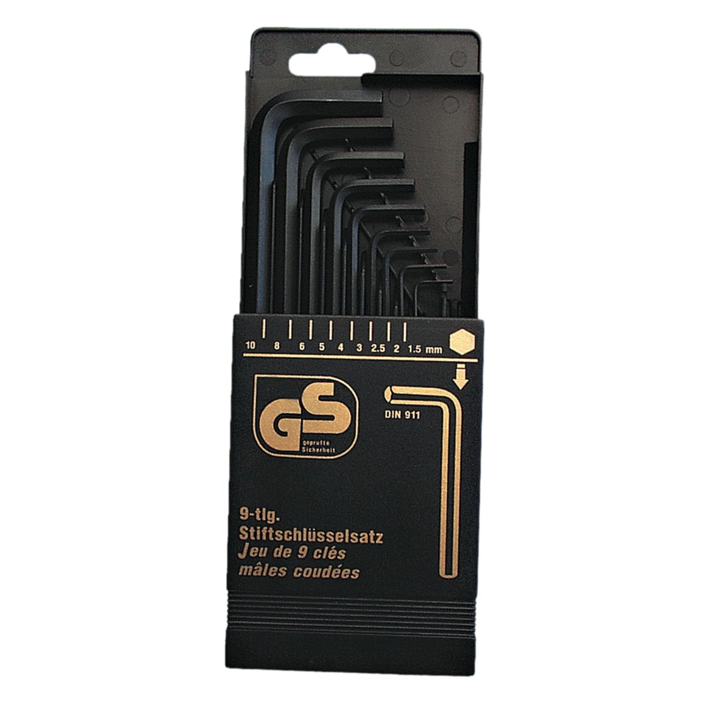 BRÜDER MANNESMANN Winkelschraubendreher-Satz Innen-Sechskant 9 Teile 1,5/2/2,5/3/4/5/6/8/10mm Stahl brüniert