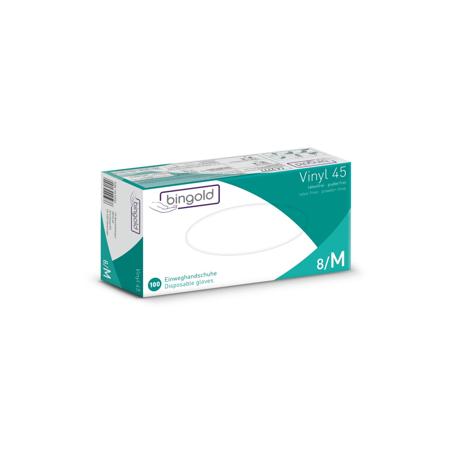 BINGOLD Einweghandschuhe Vinyl 45 M Vinyl transparent 100 St./Pack.