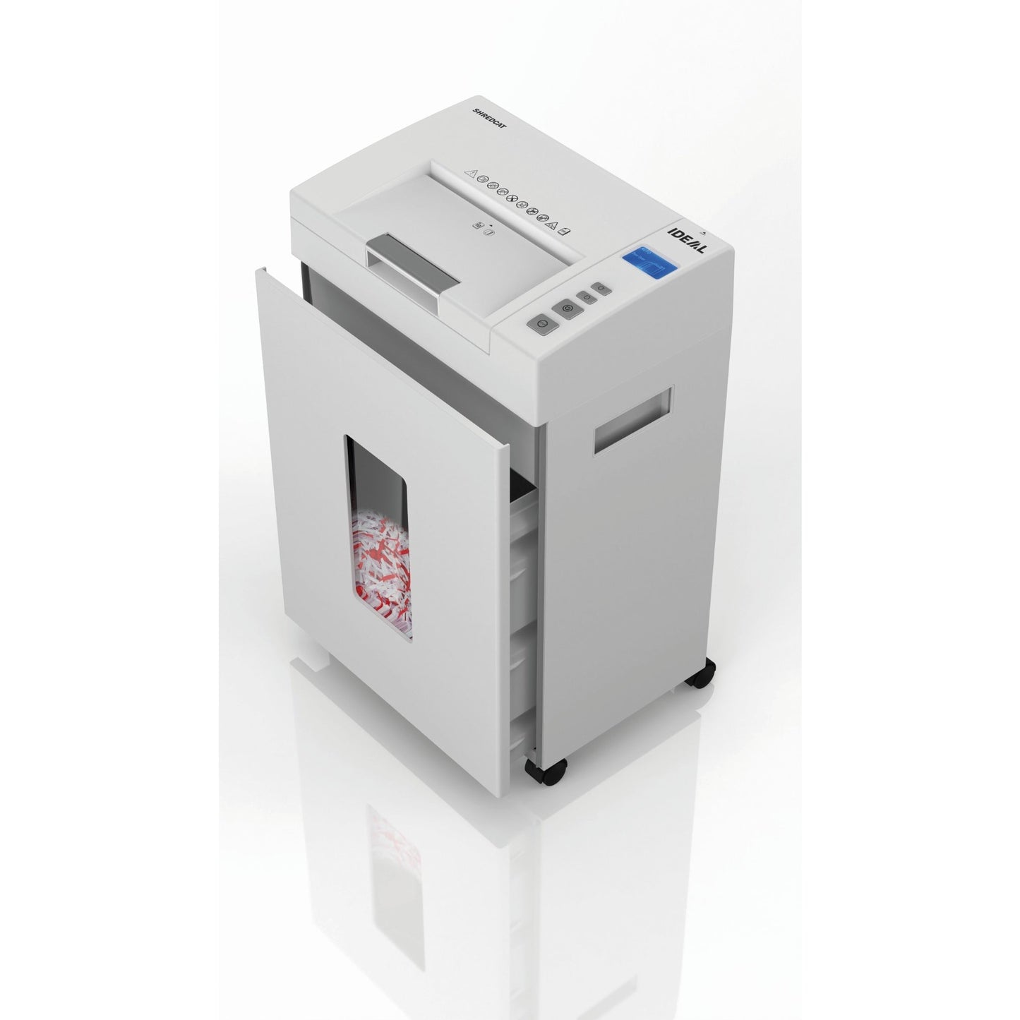 IDEAL Aktenvernichter Shredcat 8292 CC P-4 Papier, Heftklammern, Kreditkarten Partikelschnitt hellgrau