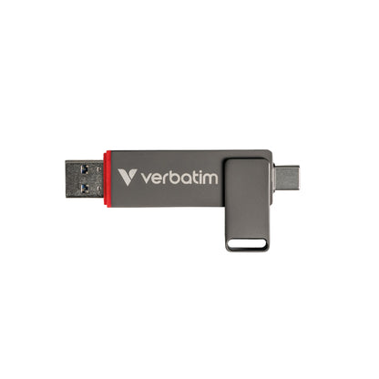 Verbatim USB-Stick Dual QuickStick USB 3.2 Gen 1 128Gbyte grau