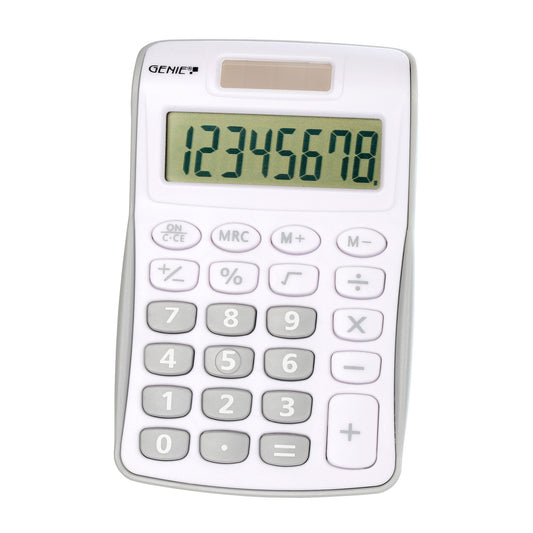 GENIE® Taschenrechner 120 S 1 x 8-stellig silber/grau Batterie, Solar-Energie