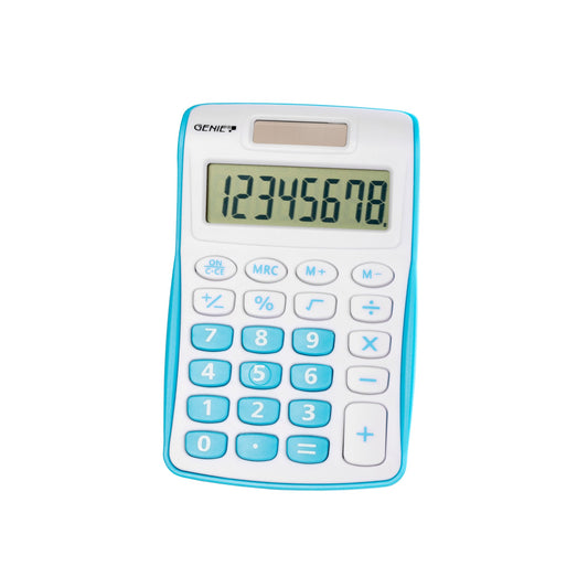 GENIE® Taschenrechner 120 B 1 x 8-stellig blau Batterie, Solar-Energie