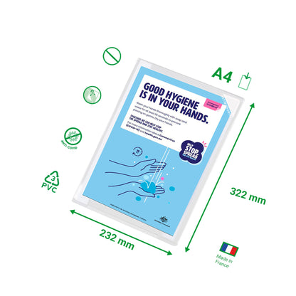 DJOIS Sichttafelhülle KANG Easy Clic DIN A4 PVC transparent weiß 25 St./Pack.