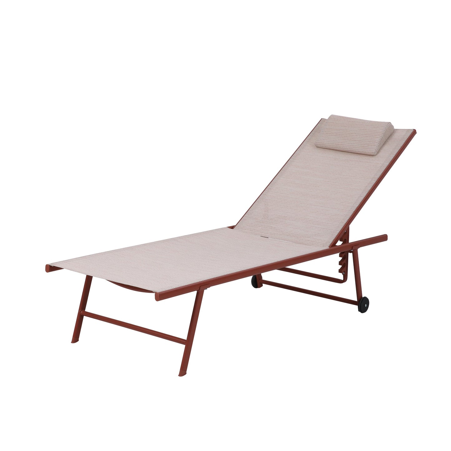 BEST Gartenliege Travis 55 x 32 x 185 cm (B x H x T) 7,2kg terrakotta/beige 2 St./Pack.