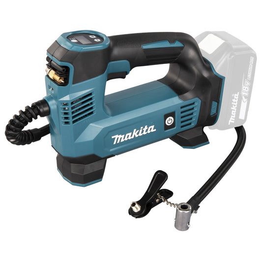 Kompressor DMP180 8,3bar 73dB Akku Zubehör erforderlich erforderliches Zubehör: Makita Akku BL1850B, Akkuladegerät DC18RC