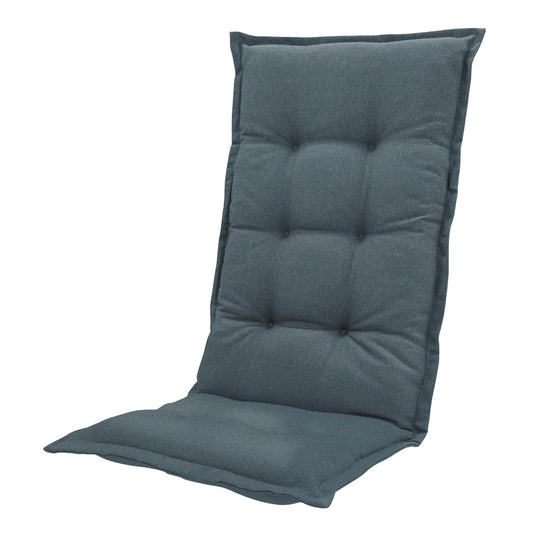 BEST Gartenauflage Hochlehner Breite des Sitzes: 60cm Tiefe der Sitzfläche: 74cm Höhe der Rückenlehne: 70cm 60 % Polyester, 40 % Baumwolle (190 g/m²) grau-blau