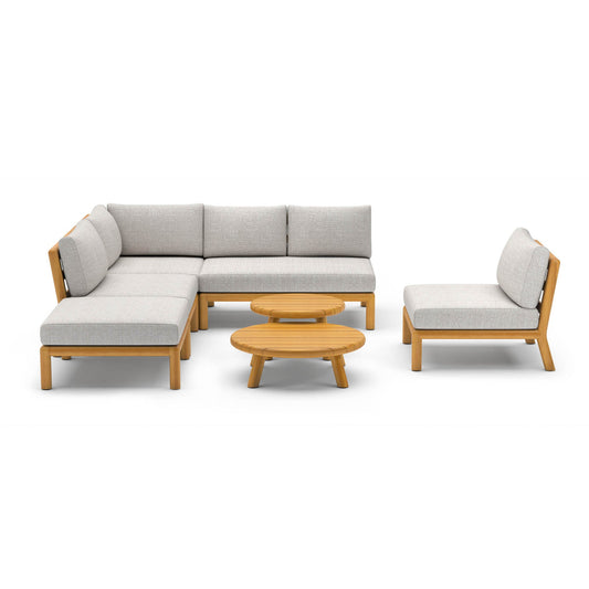 BEST Loungemöbel Matera 1 x Eckteil, 1 x 2-Sitzer, 1 x 1-Sitzer, 1 x Hocker, 2 x Beistelltisch