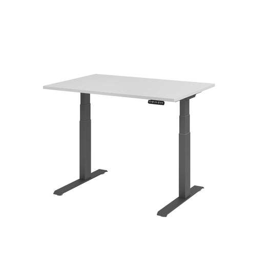 Hammerbacher Schreibtisch Basic Maße: 1.200 x 640 x 1.290 x 800 mm (B x H x T) Spanplatte grau