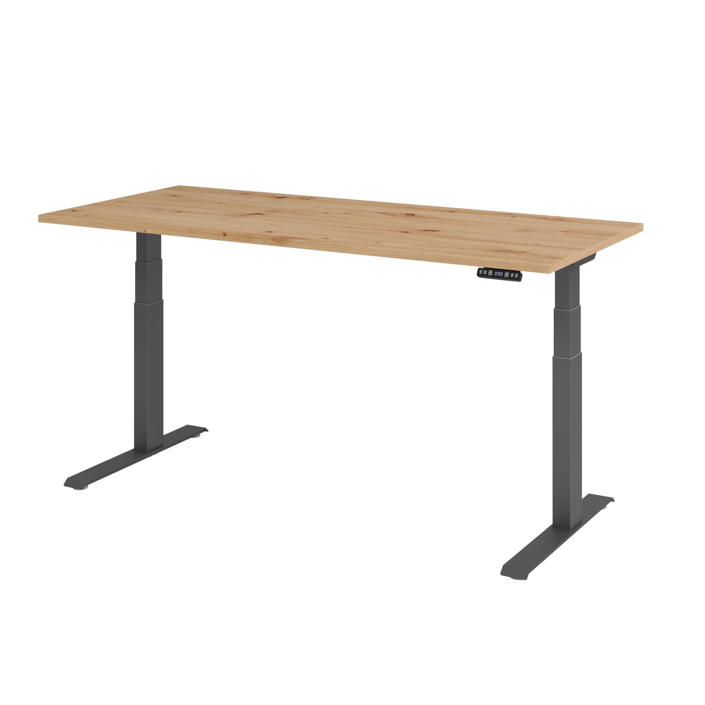 Hammerbacher Schreibtisch Basic Maße: 1.800 x 640 x 1.290 x 800 mm (B x H x T) Spanplatte asteiche