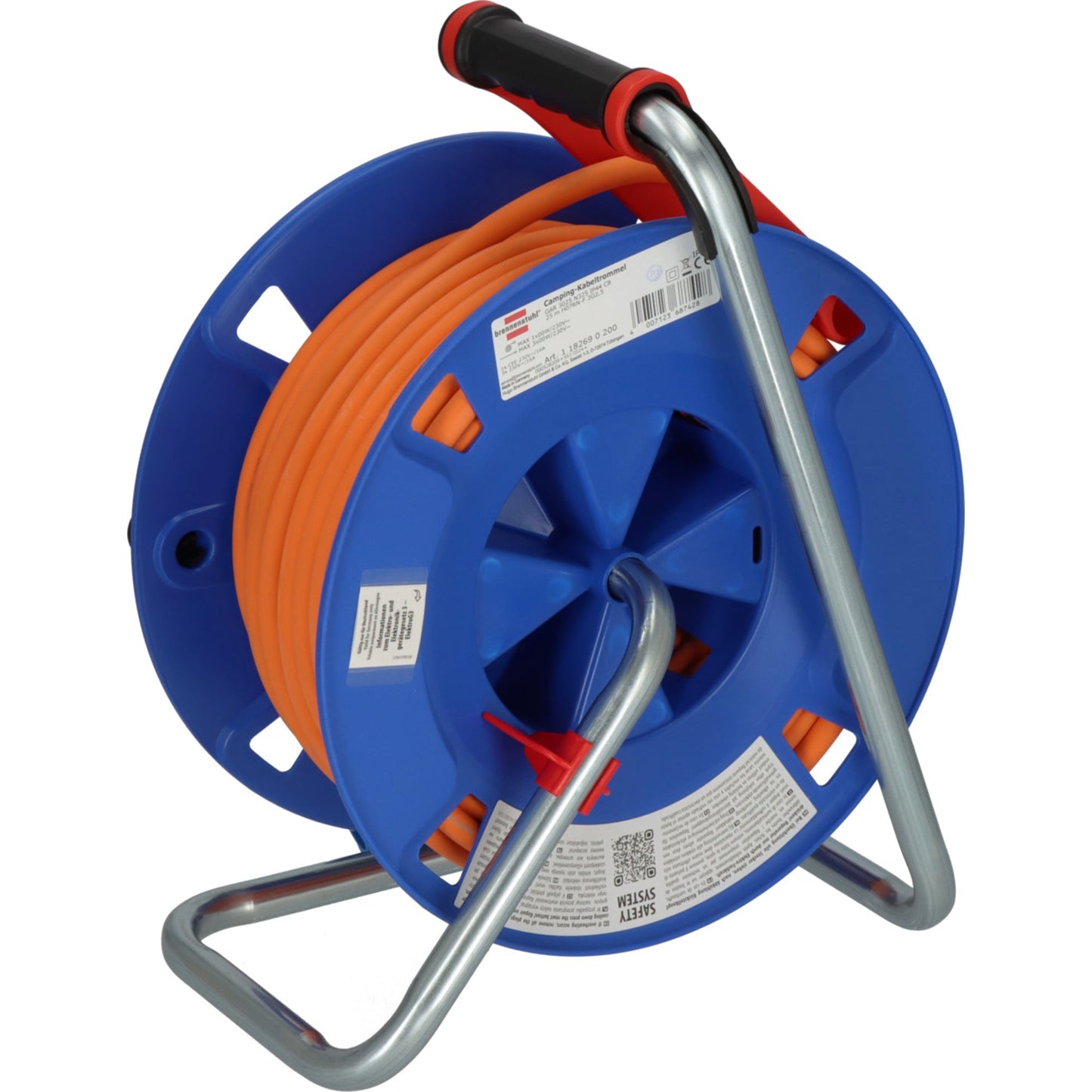 brennenstuhl® Kabeltrommel H07RN-F 3G2,5 25m IP44 blau CEE: 1 Steckdose, Schutzkontakt: 3 Steckdosen