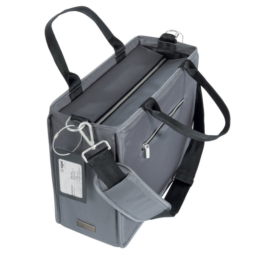 SIGEL Aufbewahrungstasche Desk Sharing Premium Laptop, Büroutensilien 36 x 28 x 15 cm (B x H x T) Reißverschluss PET, 100 % recycelt dunkelgrau