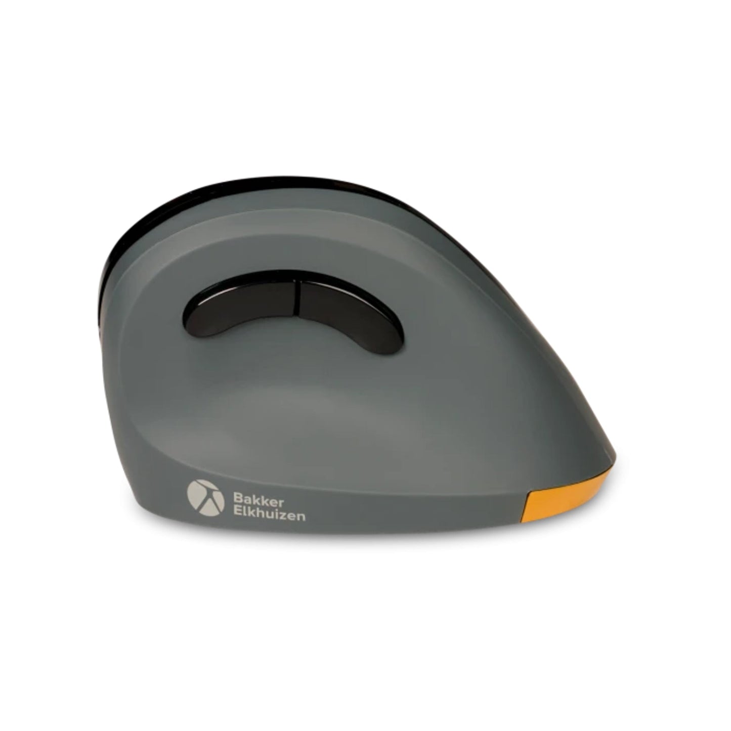 BakkerElkhuizen Optische PC Maus PRF Rechtshänder ergonomisch USB-A 20m Batterie inkl. Dongle, USB-A/USB-C-Adapter schwarz/dunkelgrau/gelb