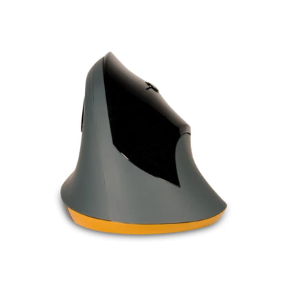 BakkerElkhuizen Optische PC Maus PRF Rechtshänder ergonomisch USB-A 20m Batterie inkl. Dongle, USB-A/USB-C-Adapter schwarz/dunkelgrau/gelb