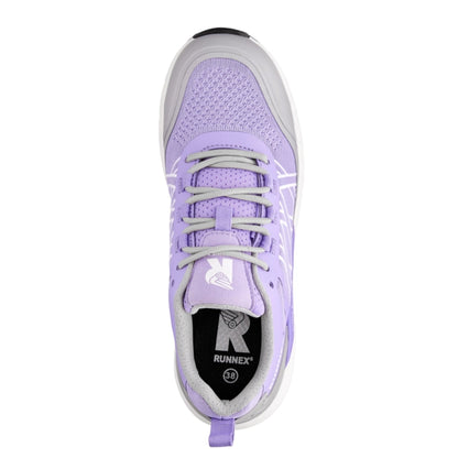 RUNNEX® Sicherheitsschuhe GirlStar 40 S1P Microfasermaterial/atmungsaktives Mesh/TPU-Besätze violett/grau/weiß