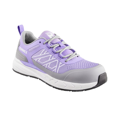 RUNNEX® Sicherheitsschuhe GirlStar 40 S1P Microfasermaterial/atmungsaktives Mesh/TPU-Besätze violett/grau/weiß