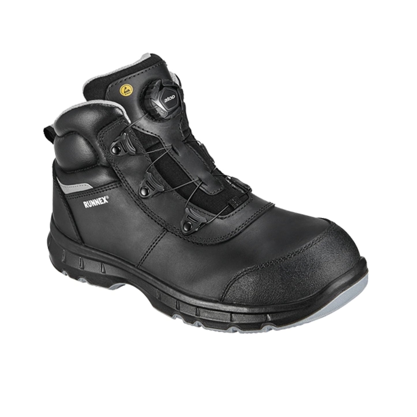 RUNNEX® Sicherheitsstiefel atop FlexStar 42 knöchelhoch Rindleder schwarz/grau