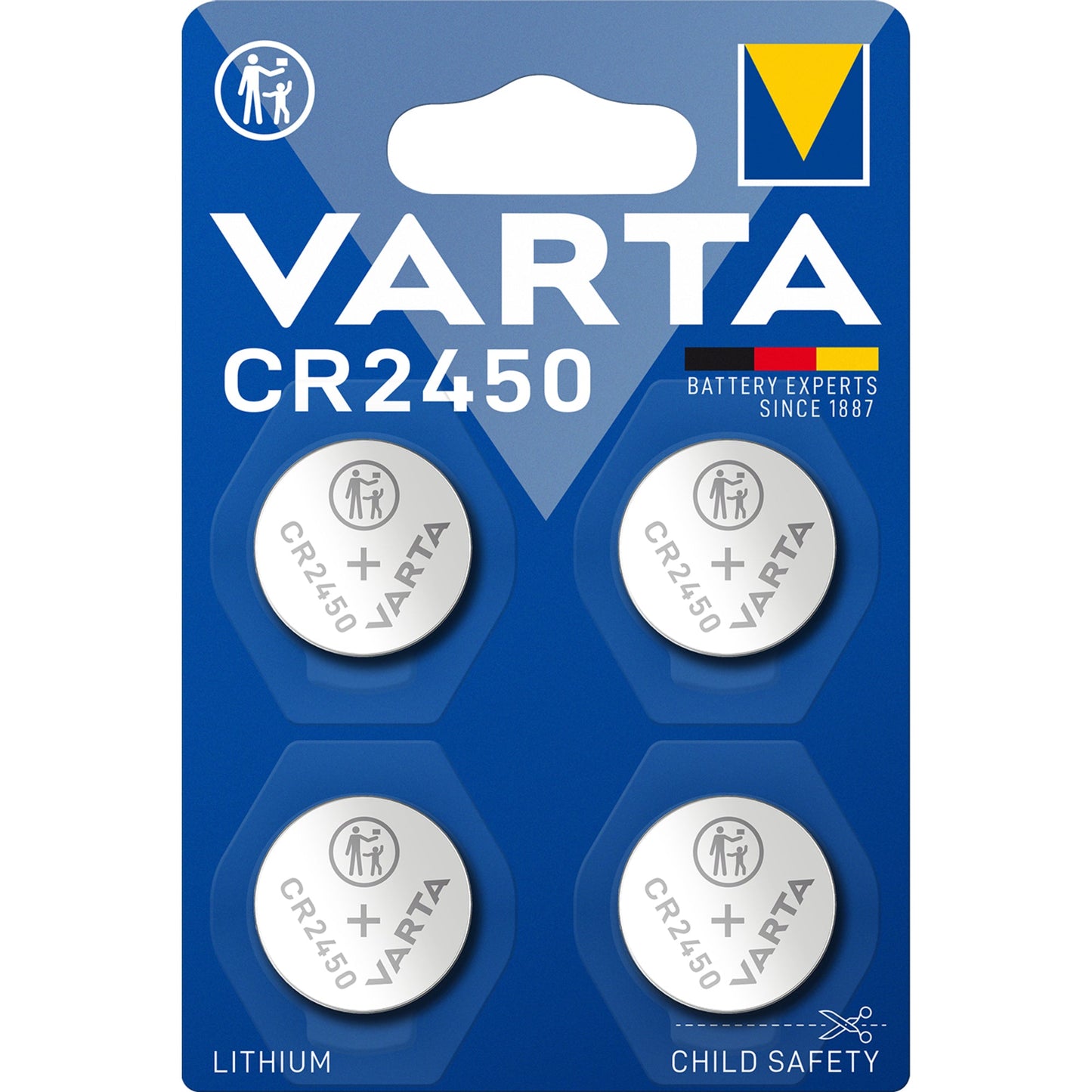 Varta Knopfzelle Lithium CR2450 3V 570 mAh 4 St./Pack.