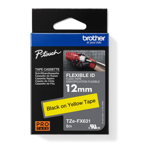 Brother Schriftbandkassette P-touch 12 mm x 8 m (B x L) gelb schwarz