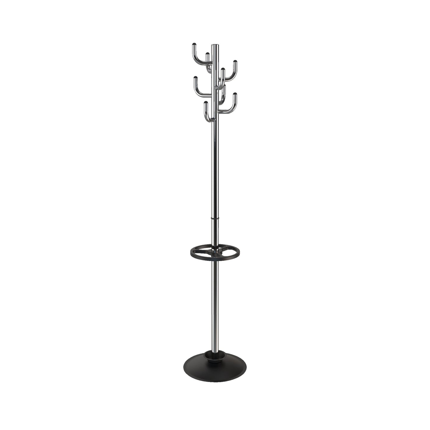 MAUL Garderobenständer MAULpolaris chrome 36,5 x 177 cm (Ø x H) silber/schwarz