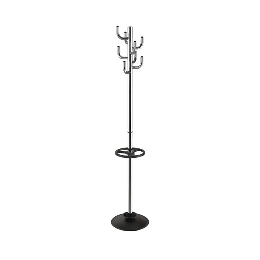 MAUL Garderobenständer MAULpolaris chrome 36,5 x 177 cm (Ø x H) silber/schwarz