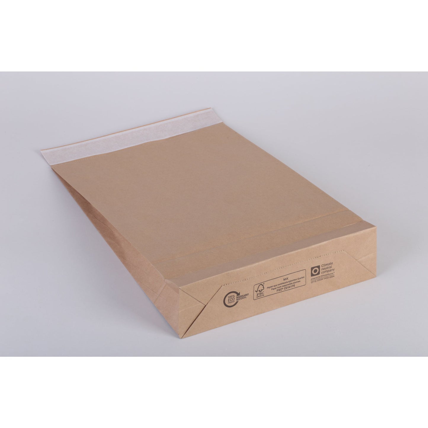 flexiPAK Faltentasche classic Standard 260 x 410 mm (B x H) ohne Fenster 100g/m² mit Selbstklebung Kraftpapier braun 300 St./Pack.
