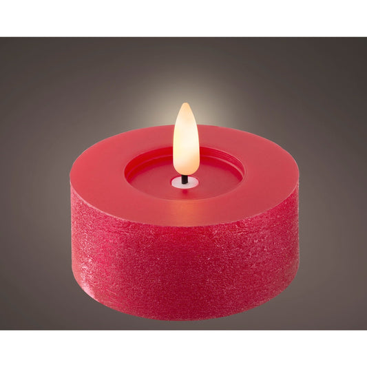 LUMINEO LED Teelicht 7 x 6 cm (Ø x H) 250h Wachs weihnachtsrot 2 St./Pack.
