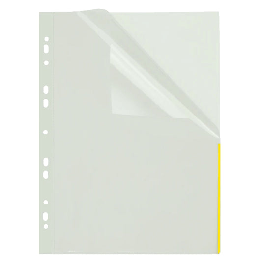 FolderSys Prospekthülle Index DIN A4 110µm oben, rechts halb offen Polypropylen gelb 100 St./Pack.