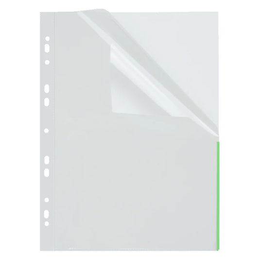 FolderSys Prospekthülle Index DIN A4 110µm oben, rechts halb offen Polypropylen grün 100 St./Pack.