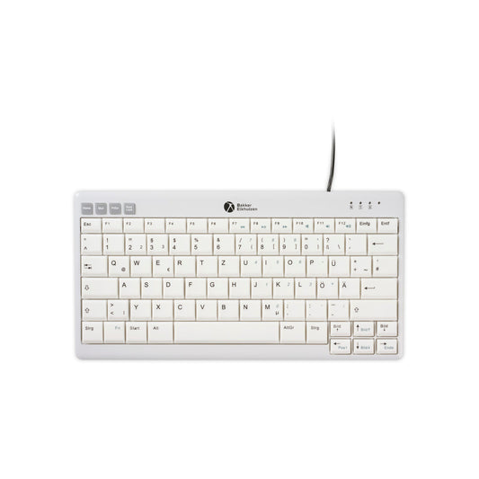 BakkerElkhuizen Tastatur UltraBoard 950 V2 Windows®, Mac universell USB-C inkl. USC/USB-A Adapter, Schutztasche hellgrau/dunkelgrau