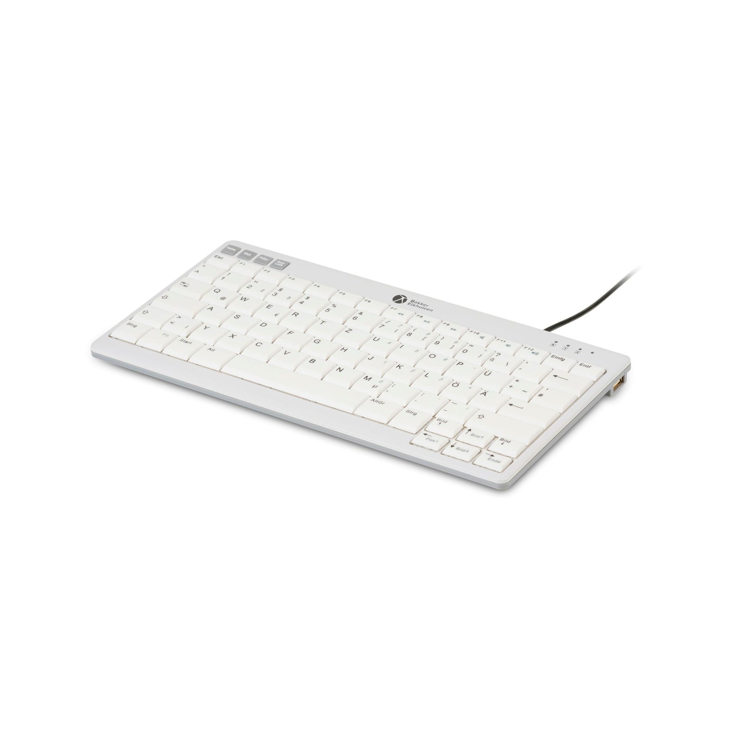 BakkerElkhuizen Tastatur UltraBoard 950 V2 Windows®, Mac universell USB-C inkl. USC/USB-A Adapter, Schutztasche hellgrau/dunkelgrau