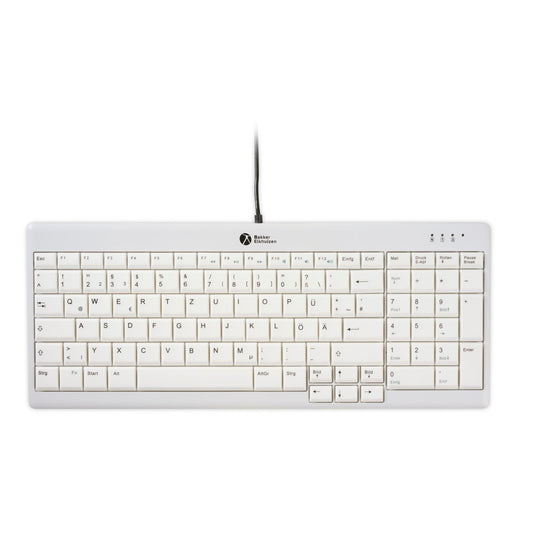 BakkerElkhuizen Tastatur UltraBoard 960 V2 Windows®, Mac universell USB-C inkl. USB-C/USB-A Adapter, Schutztasche hellgrau/dunkelgrau