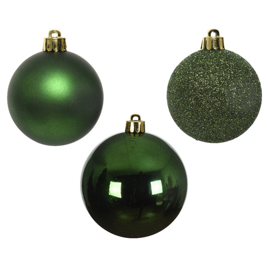 Christbaumschmuck Mix Kugel 3 x Weihnachtskugel matt, 3 x Weihnachtskugel glänzend, 4 x Weihnachtskugel glitzer Material: Polystyrol Farbe: piniengrün 10 St./Pack.