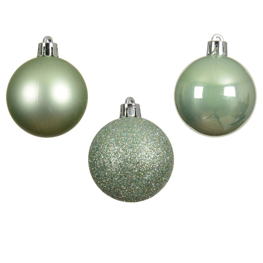 Christbaumschmuck Mix Kugel 3 x Weihnachtskugel matt, 3 x Weihnachtskugel glänzend, 4 x Weihnachtskugel glitzer Material: Polystyrol Farbe: matcha green 10 St./Pack.