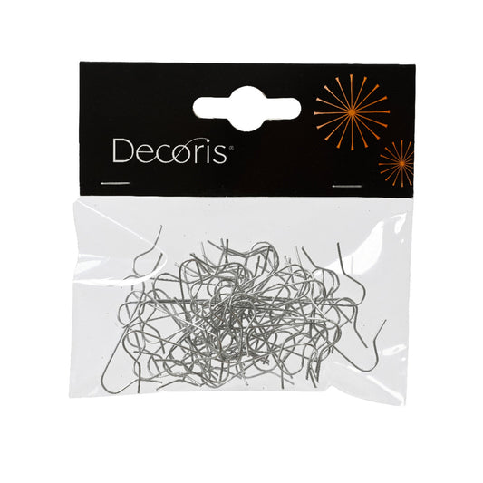 DECORIS Christbaumschmuckaufhänger Eisen silber 50 St./Pack.