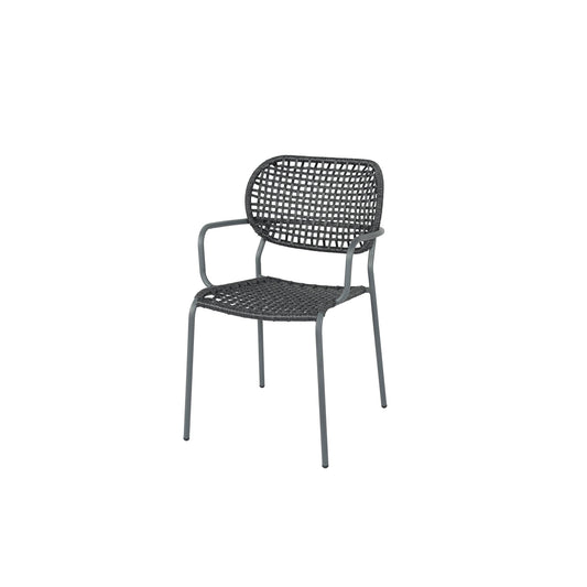 BEST Gartenstuhl Reino 55,5 x 88 x 60,5 cm (B x H x T) 100 % Polyester anthrazit 4 St./Pack.