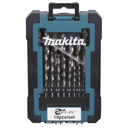 Makita® Bohrersatz HSS-GS 19 Teile 1/1,5/2/2,5/3/3,5/4/4,5/5/5,5/6/6,5/7/7,5/8/8,5/9/9,5/10mm