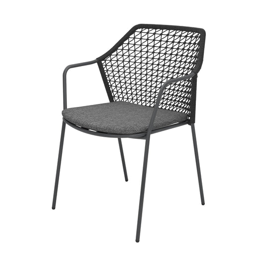 BEST Gartenstuhl Burano 58,5 x 83,5 x 60 cm (B x H x T) 100 % Polyester anthrazit 4 St./Pack.