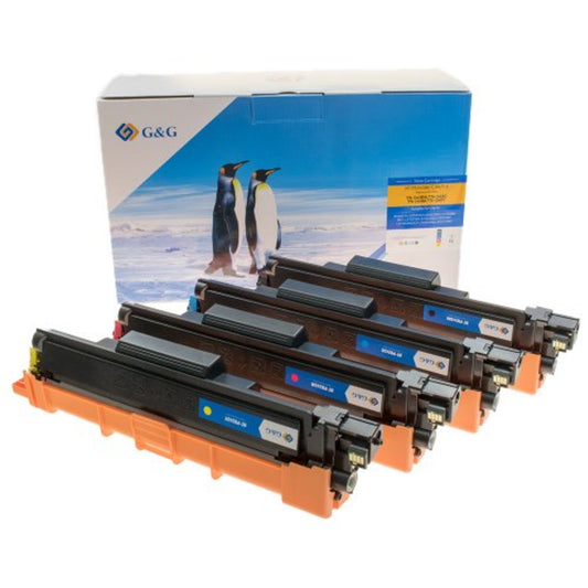 G&G Toner kein Originalzubehör Kompatibel mit: Brother TN-243 16019 ca. 4 x 1.000 Seiten schwarz, cyan, magenta, gelb 4 St./Pack.