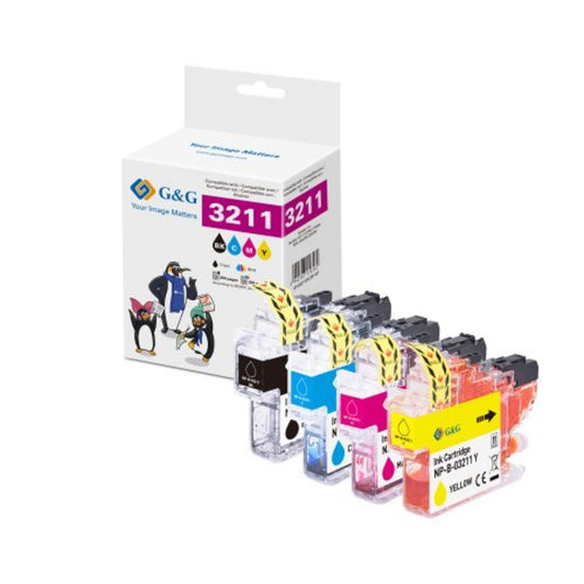 G&G Tintenpatrone kein Originalzubehör Kompatibel mit: Brother LC-3211 14920 4 x 250 Seiten schwarz, mehrfarbig 4 St./Pack.