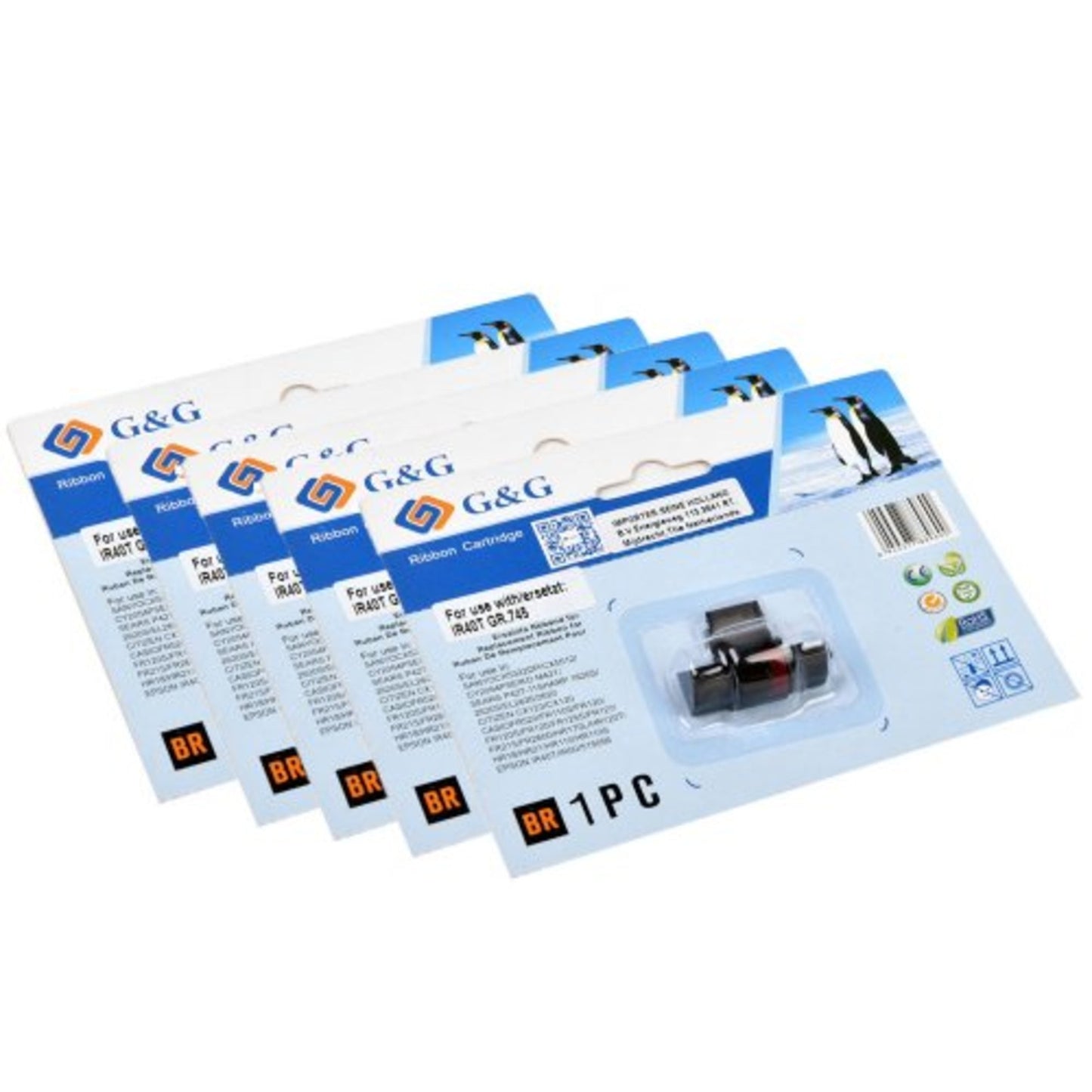 G&G Farbrolle Epson IR40 Gr. 745 schwarz/rot 5 St./Pack.